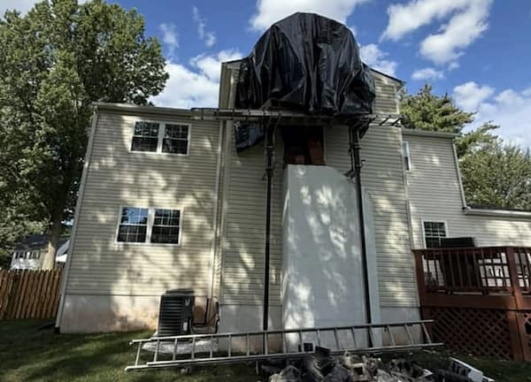 Before: Above-Roofline Chimney Rebuild in Doylestown, PA